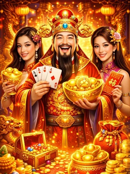 Biểu tượng vàng và họa tiết Á Đông trong trò chơi Golden Fa